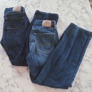 Abercrombie & Fitch Kids Lot Of Two Boys Dark Blue Straight Leg Jeans Size 14